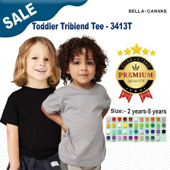 BELLA + CANVAS&reg; Toddler Triblend Tee Crewneck Short Sleeve {2}