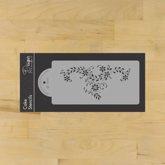 Wedding Garland Cake Stencil Side | C909 by Designer Stencils | Cake Decorating Tools | Baking Stencils for Royal Icing, Airbrush, Dusting Powder | Reusable Plastic Food Grade Stencil for Cakes | Easy to Use & Clean Cake Stencil {1}