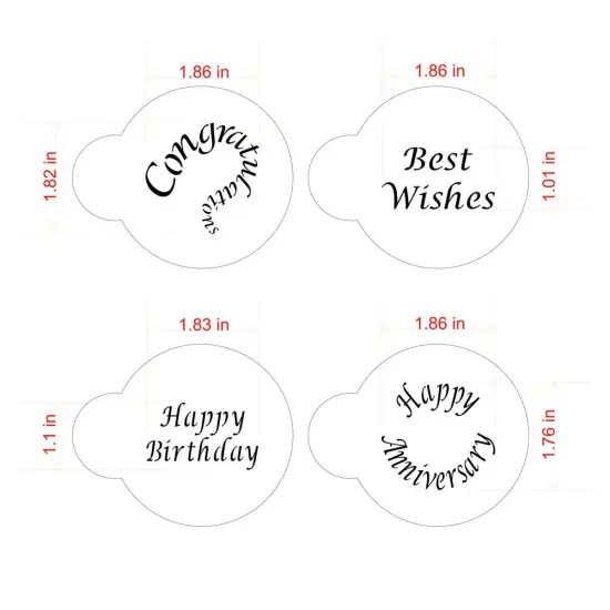 Special Occasions Candy & Cookie Stencils: Congratulations, Best Wishes, Happy Birthday, Anniversary | C135 by Designer Stencils | Cookie Decorating Tools | Baking Stencils for Royal Icing, Airbrush | Reusable Plastic Food Grade Stencils {2}