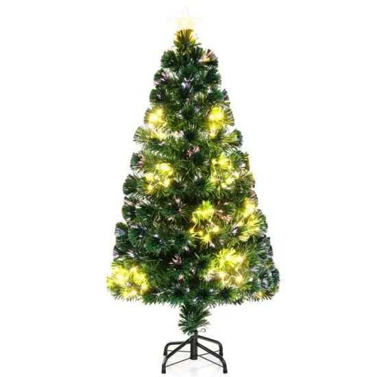Pre-Lit Artificial Christmas Tree with Warm-White Fairy Lights and Flame-Retardant PVC Leaves {1}