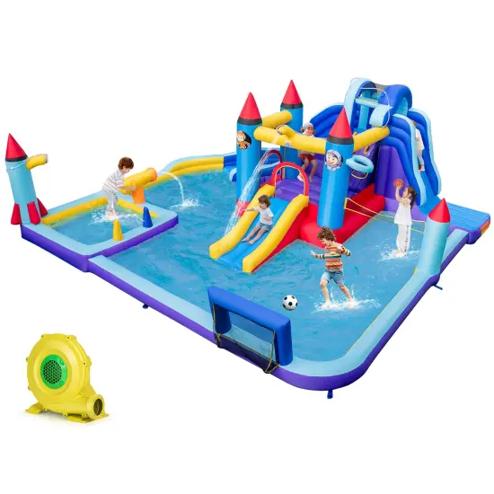 Rocket Theme Inflatable Water Slide Park with 1100W Blower {2}