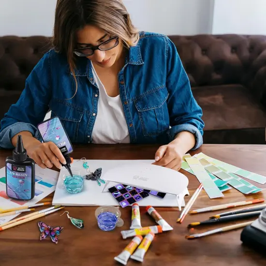 LET'S RESIN Upgraded UV Light for Resin, Large Size Portable UV Resin Light, Fast Curing&Portable UV Lamp, Resin Supplies for UV Resin, Jewelry Making, DIY Craft, Decor {6}