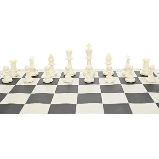 WE Games Color Bright Plastic Staunton Tournament Chess Pieces with 3.75 in. King - Half Chess Set of Chess Pieces Only, White {4}