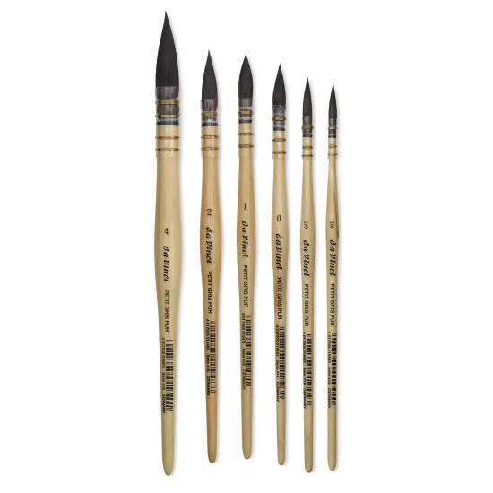 Da Vinci Petit Gris Pur Blue Squirrel Brush - 4015 Quill, Set of 6, Short Handle {1}