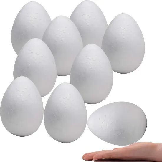 6 Inch 9 Pack White Craft Foam Eggs Smooth for Spring Valentine&rsquo;s Day Easter Holiday Art Crafts Making Handmade DIY Painting School Projects {1}