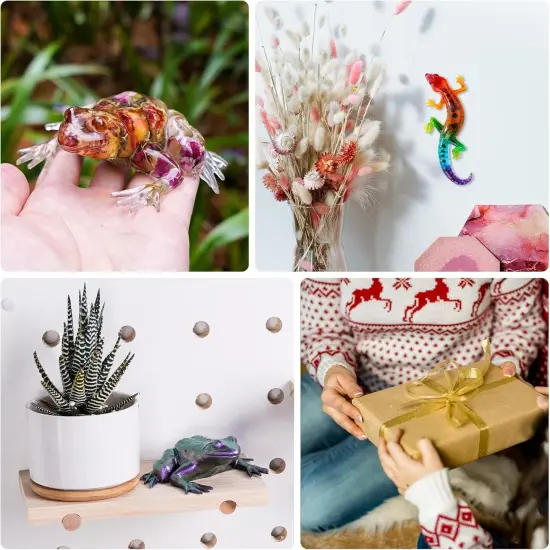 LET'S RESIN Resin Molds Silicone, 2 Pcs Animal Epoxy Resin molds with Realistic Frog and Lizard Shapes, 3D Lifelike Silicone Molds for Epoxy Resin, Wall Desktop, Cabinets Decor {6}