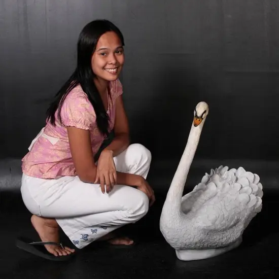 Small Swan Life Size Statue {3}