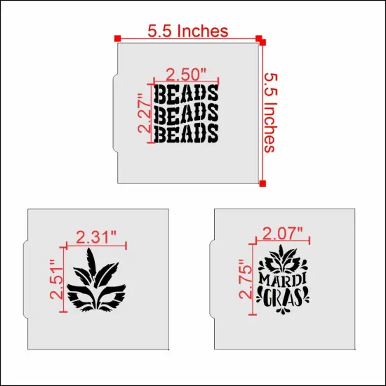 Mardi Gras 3 Piece Cookie Stencil Bundle {2}