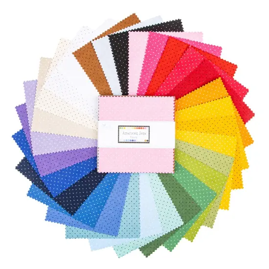 American Jane Pindots 5" Square Pack (Charm Pack / 5" Stacker) byfor Riley Blake (5-840-42) {2}