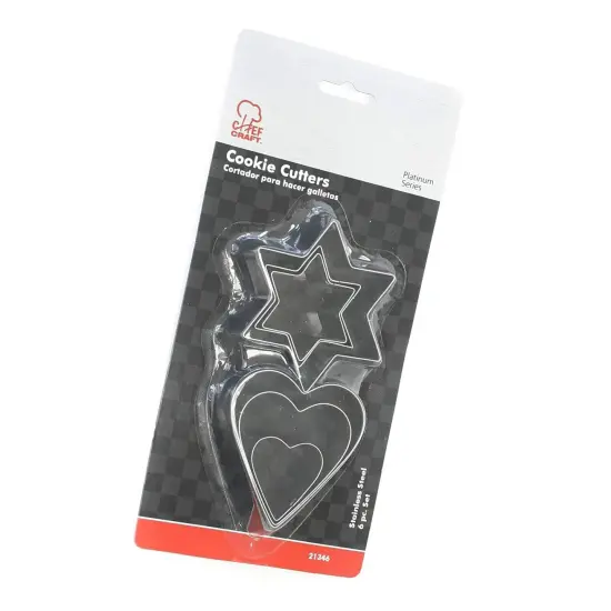 Chef Craft 6pc Stainless Steel Cookie Cutter Set - Star and Heart Shapes {3}