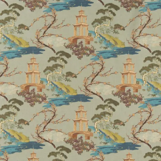 Upholstery Fabric - Green Global,Toile Upholstery Fabric 54 Inches" {1}