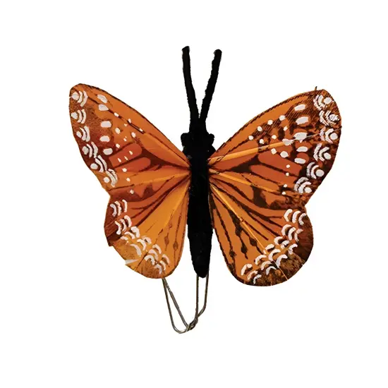 2 Asstd. Orange Butterfly Floral Picks for Home Decor and Flower Arrangements {3}
