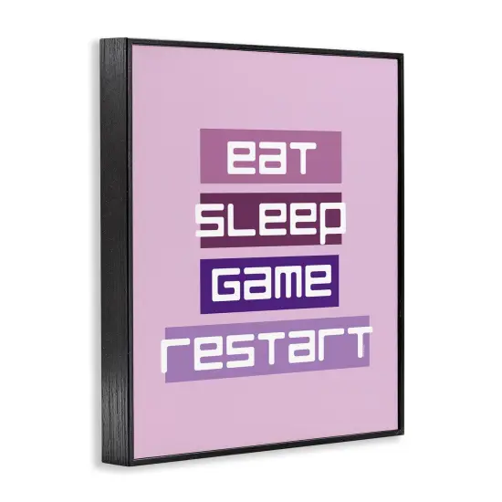 Stupell Industries Eat Sleep Game Restart Framed Giclee Design by Yass Naffas Designs {9}