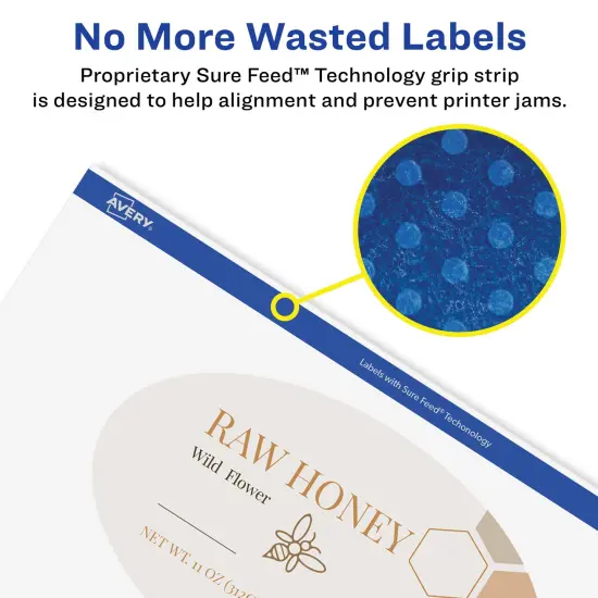 Avery Durable Waterproof Oval Labels with Sure Feed, 3" x 5" {4}