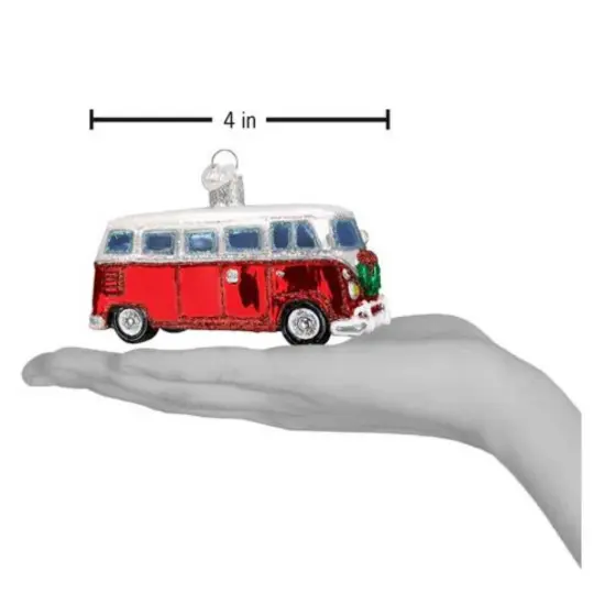 Old World Christmas 1.75 In Camper Van Christmas Tree Ornament , Ornament Christmas Car Travel Red {2}