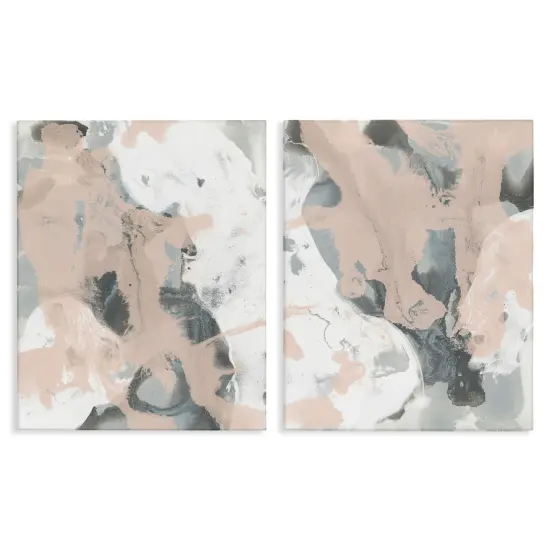Stupell Industries Beige & Gray Splashes 2pc Canvas Wall Art Set Design by June Erica Vess  {1}