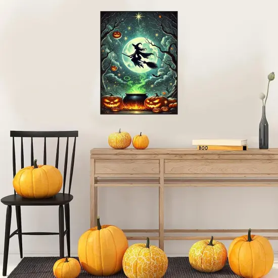 Halloween Witch Diamond Painting Kits for Adults,12x16 inch {3}