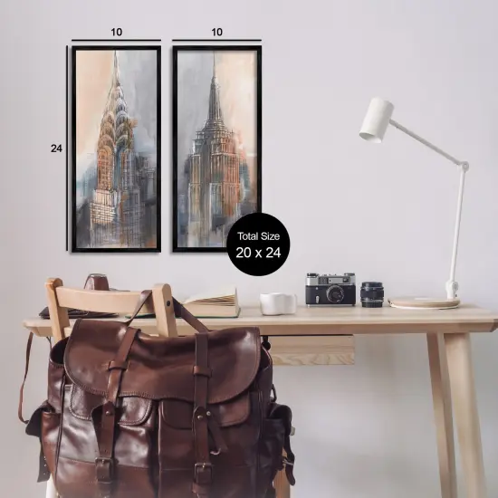 Stupell Industries City Architecture Sketches 2pc Framed Giclee Wall Art Set Design by Ethan Harper  {3}