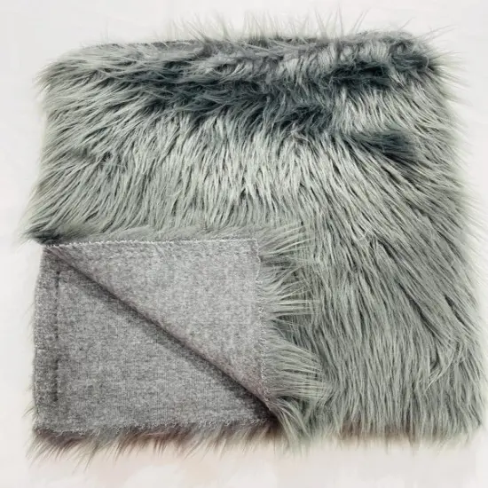 1 Yard Shaggy Vegan Faux Fox Fur Fabric for Crafting Decor and Costumes Charcoal {1}