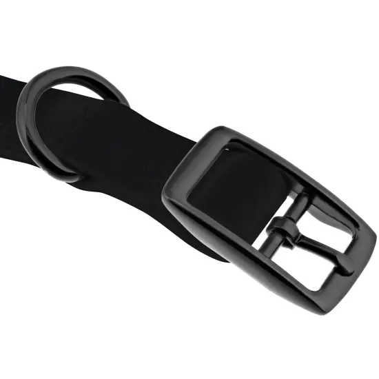 MiMu Medium Silicone Dog Collar - Black 19.5in Stylish Dog Collar with Prong Buckle {3}