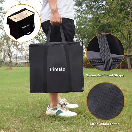 Trimate: Tumbling Tower Large 21.25" - Double-Sanded Smooth Natural Wood, 54 Blocks, Durable & Portable Carry Bag, Indoor & Outdoor, Family Party Game Age 8+ {5}