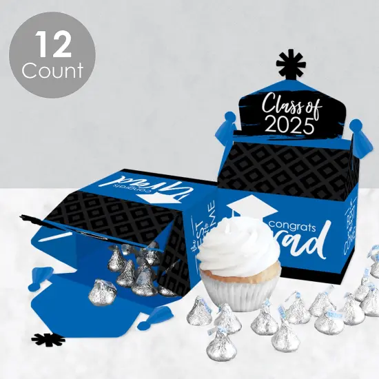 Big Dot of Happiness Blue Grad - Best is Yet to Come - Treat Box Party Favors - 2025 Royal Blue Graduation Party Goodie Gable Boxes - Set of 12 {4}
