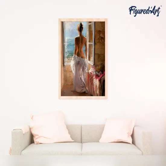 Figured'Art Paint by Numbers for Adults Naked woman and Sun 16"x20" - Craft Art Painting DIY Kit Rolled Canvas without frame {4}