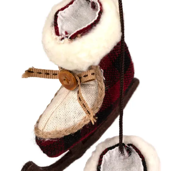 Northlight Buffalo Plaid Ice Skates Christmas Ornament - 4" Red {6}
