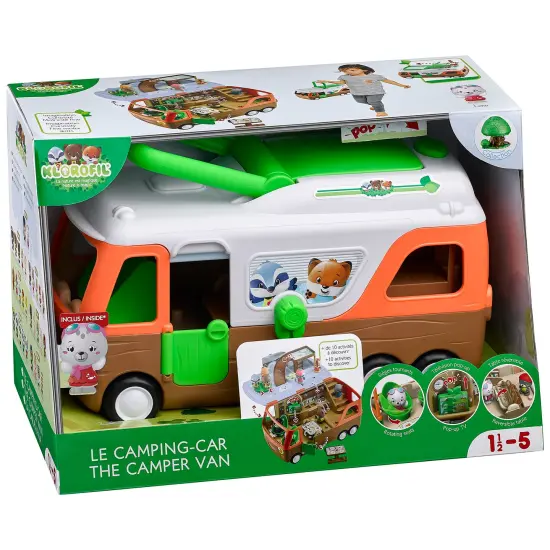 Timber Tots: Camper Van - 3pc Travel Vehicle & Character Playset, Seal Animal Figurine, Open & Reveal, Carry Handle Nature, Toy, Kids & Toddlers 18Mo+ {1}