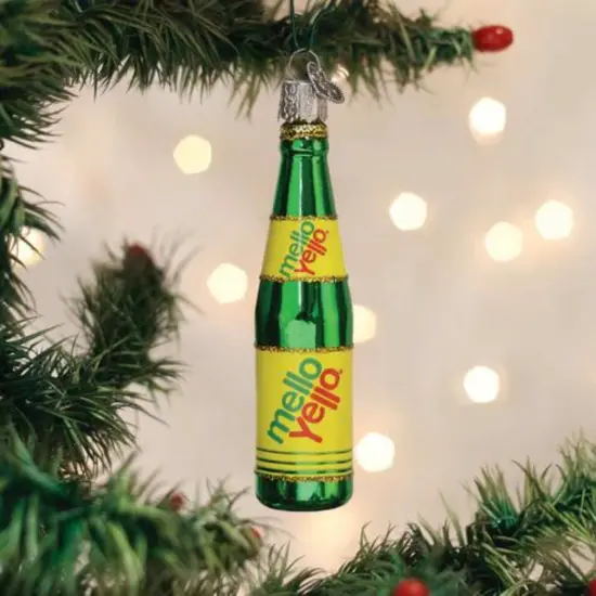 Old World Christmas 4.25 In Mello Yello Bottle Christmas Tree Ornament , Ornament Lemon Lime Coca-Cola Coke Green {3}