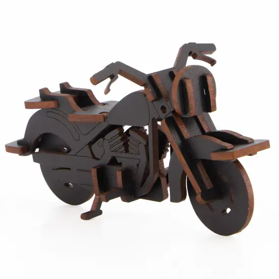 Little & Wood: Woodlet: Medium - Cruiser - Black, 3D Wooden Kit-Set, Vintage Motorcycle Puzzle, Easy Assembly Model Vehicle, Pop Build Fun, Ages 6+ {1}