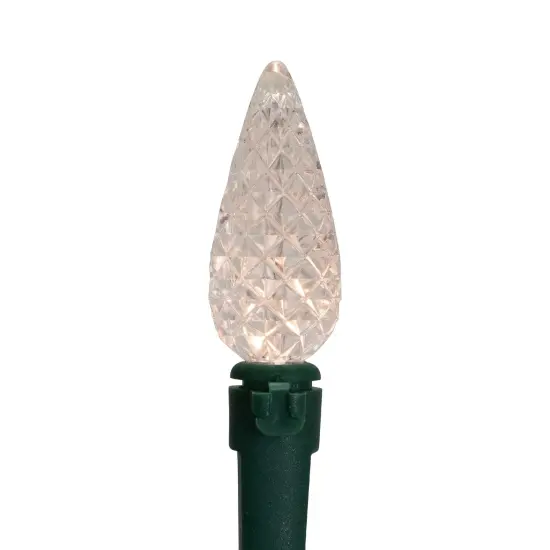 Northlight LED C6 Faceted Christmas Lights - Warm White- 15.75’ Green Wire- 50ct {6}
