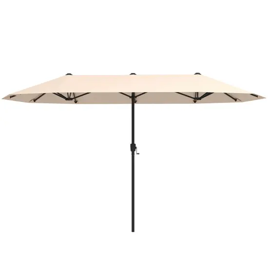 Costway 13 FT Large Patio Umbrella Outdoor Double-Sided Table Market Umbrella for Garden Beige/Brown/Gray/Navy/Orange/Wine {7}