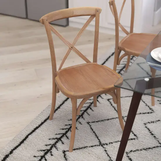 Merrick Lane Bardstown X-Back Bistro Style Wooden High Back Dining Chair Medium White Grain {5}