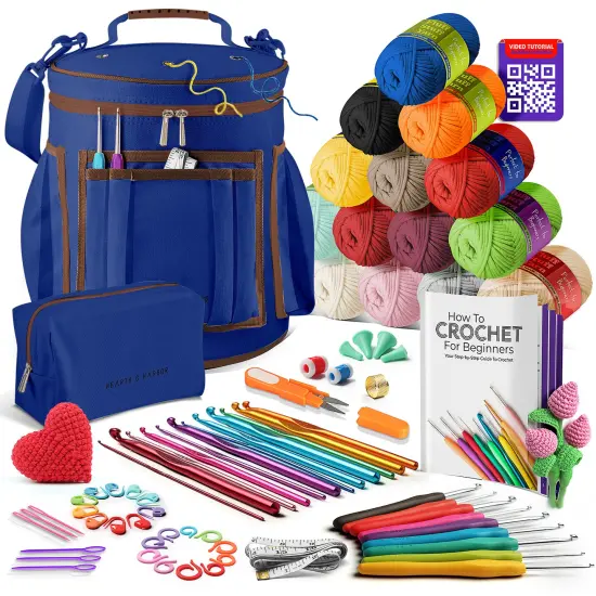 Hearth & Harbor Crochet Bag Organizer Kit Royal blue {1}