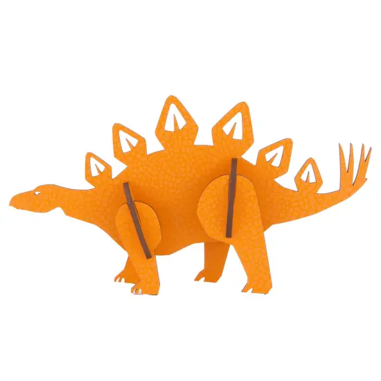 Little & Wood: Woodlet: Medium - Stegosaurus - Orange, 3D Wooden Kit-Set, Jurassic Dinosaur Puzzle, Easy Assembly Model, Pop Build Fun, Ages 6+ {3}