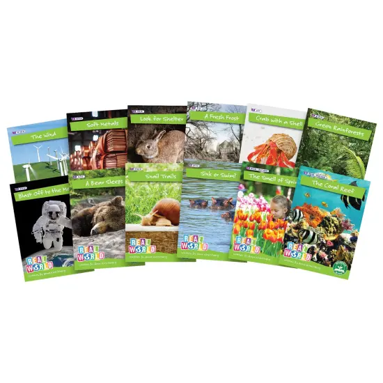 Junior Learning: Real World - Phase 4 - Non-Fiction Hi-Lo Decodables, 6 Book Set, Blends Focus, Week-By-Week Rainbow Phonics, Kids Reading Development {3}