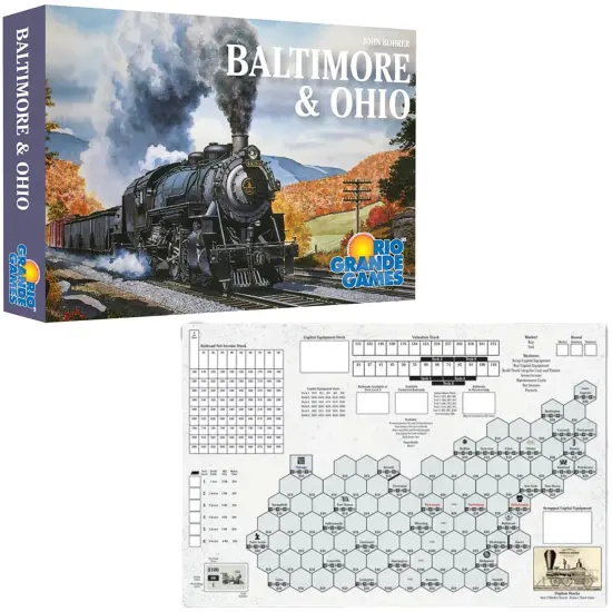 Rio Grande Games: Baltimore & Ohio - Train Strategy Board Game, Economy & American Railway Game, Investment & Bidding, Ages 14+, 3-5 Players, 60 Min {7}