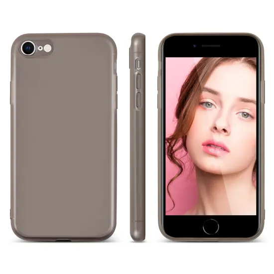 Translucent Matte Case For iPhone SE 2020 (2nd Gen), Semi-Transparent Smooth Touch Soft TPU Thin Cover Gray, by Insten Grey {7}