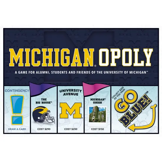 Late For The Sky: Michigan-Opoly - University of Michigan Themed Family Board Game, Opoly-Style, Traditional Play Or 1 Hr Version, Age 8+, 2-5 Players {1}