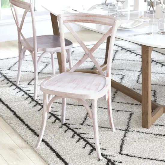 Emma and Oliver 2-pack X-Back Chair Lime Wash {5}