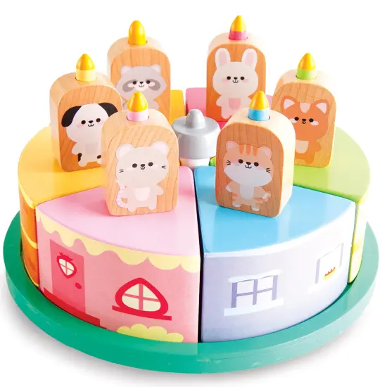 Madera Wood: Cakeville Playset - Activity Scene & Animal Figures, Surprise-Filled Cake Slices, Transformative Characters, Kids-Toddlers Ages 3+ {4}