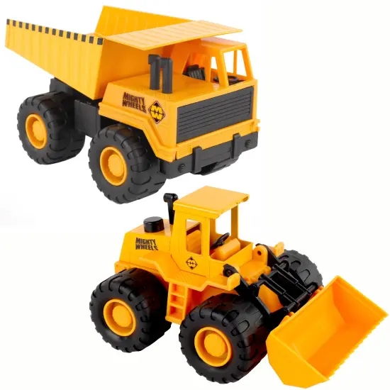 Mighty Wheels: 2 Pack Construction Vehicles - 7" Dump Truck & Front Loader - Value Pack, Load & Haul Toy Set, Durable Indoor-Outdoor Play, Kids Age 3+ {5}