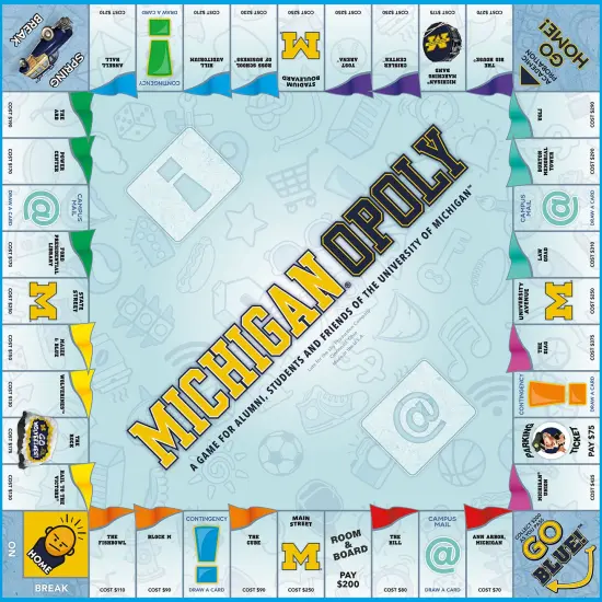 Late For The Sky: Michigan-Opoly - University of Michigan Themed Family Board Game, Opoly-Style, Traditional Play Or 1 Hr Version, Age 8+, 2-5 Players {4}