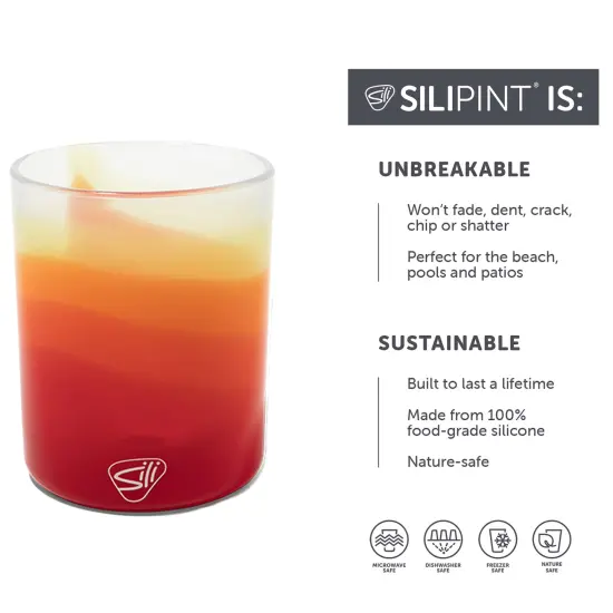 Silipint: Rocks Glasses 12oz: 2 Pack - Marigold - Silicone Cocktail Cups, Unbreakable, Hot/Cold Drinks, Dishwasher-Microwave-Freezer-Oven Safe {3}