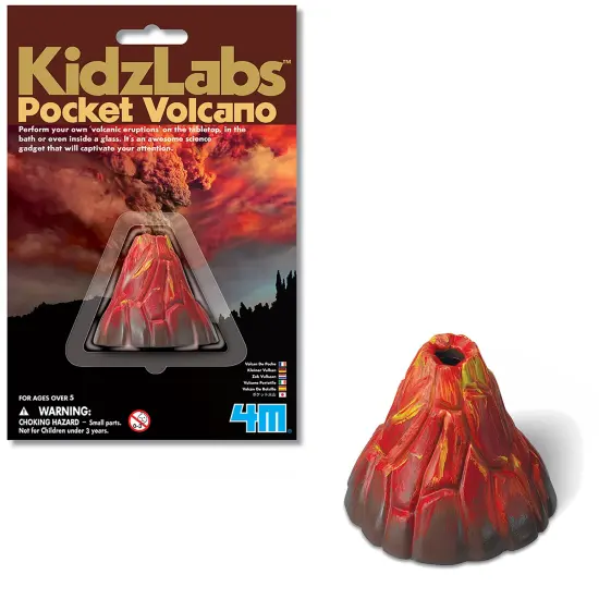 4M: KidzLabs: Pocket Volcano - Create Mini Tabletop Volcanic Eruptions, Baking Soda, Chemical Reactions Kit, STEM Science Activity Set, Kids Ages 5+ {3}