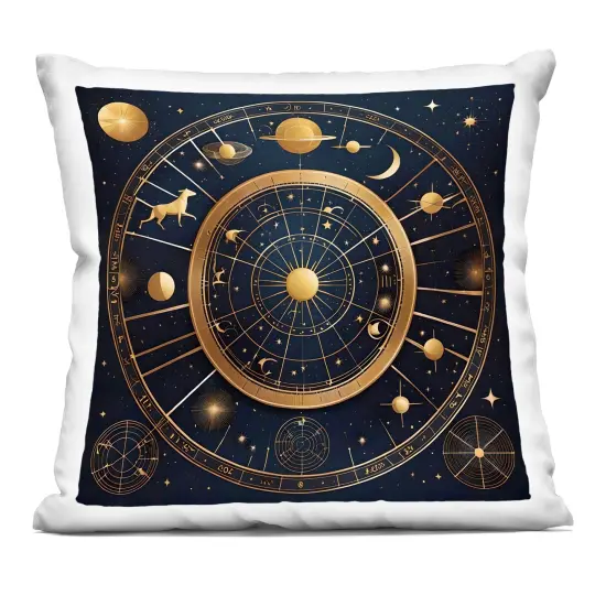 Stupell Industries Astrology Zodiac Birth Chart Decorative Printed Pillow design by Tabz Jones, 18 x 7 x 18 {1}