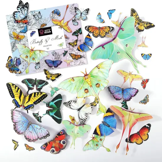 46 Pcs Double-Sided Faux Butterfly {1}