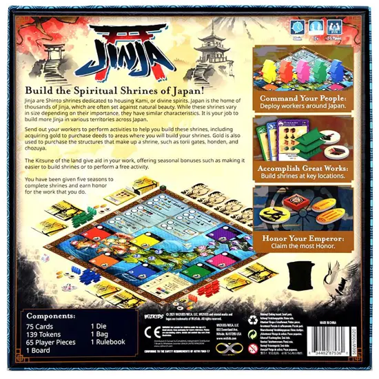 Jinja - Board Game, Build Shrines Across Japan, Ages 12+, 2-5 Players {3}