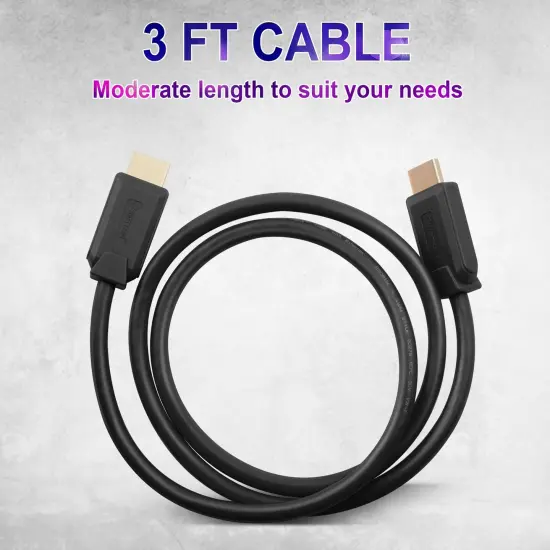 Insten 2 Pack 3ft 8K HDMI High Speed Cable, 2.1 Version, 60Hz, 48Gbps, PVC Cable, Black {7}
